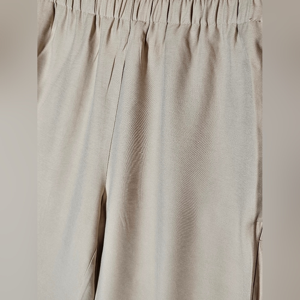 Zara Khaki Satin Cropped Trousers Women's Size Small NWT - Picture 8 of 12